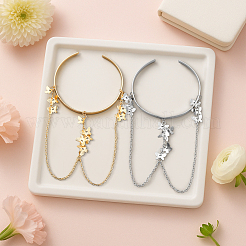 2Pcs 2 Colors Iron Upper Arm Cuff Bangles for Women&nbsp;AJEW-HY0002-61B