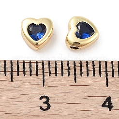 Brass Micro Pave Cubic Zirconia Beads&nbsp;KK-C051-26G-01