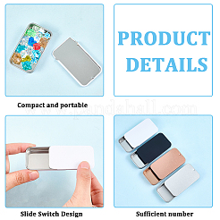 4Pcs 4 Colors Tinplate Storage Boxs with Slider Lids&nbsp;CON-CN0001-13