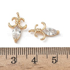 Brass Micro Pave Clear Cubic Zirconia Pendants&nbsp;KK-A280-13G