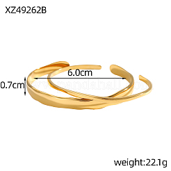 2Pcs 304 Stainless Steel Cuff Bangle Sets&nbsp;STAS-OY009-19G