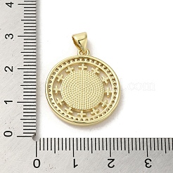 Brass Micro Pave Clear Cubic Zirconia Pendants&nbsp;KK-I708-04C-G