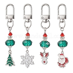 Christmas Series Alloy Enamel & Glass Beads Pendant Decoration&nbsp;HJEW-TA00349