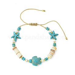 Adjustable Mixed Gemstone Beaded Braided Nylon Thread Anklets for Women Men&nbsp;AJEW-AN00844