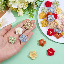 36Pcs 9 Colors Flower Wool Ornament Accessories&nbsp;AJEW-MA0001-15