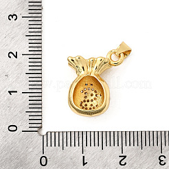 Brass Micro Pave Cubic Zirconia Pendants&nbsp;KK-I360-050G