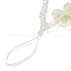 Heart Acrylic & Rondelle Glass Beaded Mobile Straps&nbsp;HJEW-TA00042