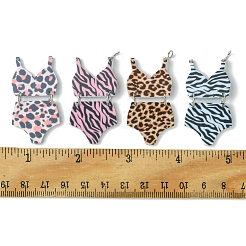 4Pcs 4 Styles Printed Acrylic Pendants&nbsp;MACR-FS0001-75