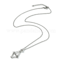 Crystal Cage Holder Necklace&nbsp;NJEW-JN04602-01