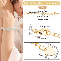 20Pcs Brass Chain Extender&nbsp;KK-BBC0023-25