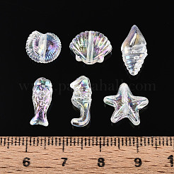 Ocean Theme AB Color Plated Transparent Acrylic Beads&nbsp;TACR-T028-69D