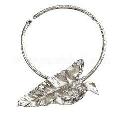 Exaggerated Zinc Alloy Crystal Rhinestone with Plastic Pearl Leaf Choker Necklaces for Women&nbsp;FS-WGACF56-02