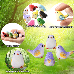 24Pcs 8 Colors Resin Birds Figurine Display Decorations&nbsp;DJEW-SP0001-16