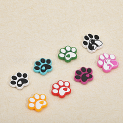 9Pcs 9 Style Dog Paw Print Food Grade Eco-Friendly Silicone Focal Beads&nbsp;SIL-CA0002-80