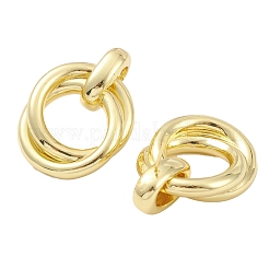 Rack Plating Brass Interlaced Ring Stud Earrings for Women&nbsp;EJEW-K245-04G