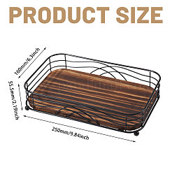 Wood and Iron Desktop Tissue Storage Holder&nbsp;AJEW-WH0410-106