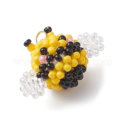 Glass Seed Beaded Bees Pendants&nbsp;PALLOY-MZ00939