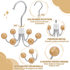 8Pcs Wood & Iron Multifunctional Space-saving Wardrobe Hanger&nbsp;AJEW-WA0003-46