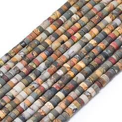 Natural Red Picasso Jasper/Polychrome Jasper Beads Strands&nbsp;G-P575-B10-4x2mm