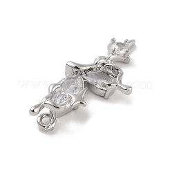 Brass Pave Clear Cubic Zirconia Pendants&nbsp;KK-Z061-14P-02