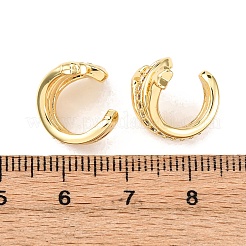 Brass Micro Pave Clear Cubic Zirconia Cuff Earrings&nbsp;LS-EJEW-D328-02G-01