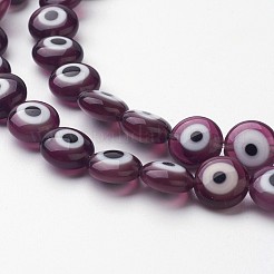 Handmade Evil Eye Lampwork Beads Strands&nbsp;LAMP-J081-06-8x4mm