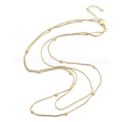 Brass Double Layer Necklaces&nbsp;NJEW-D302-52G
