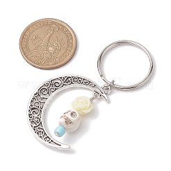 5Pcs Alloy & Synthetic Turquoise & Resin Keychain&nbsp;KEYC-JKC00777-05