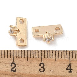 Brass Clear Cubic Zirconia Spacer Bars&nbsp;ZIRC-F141-06LG