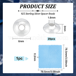 20Pcs 925 Sterling Silver Spacer Beads&nbsp;STER-BC0001-90