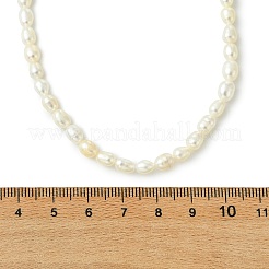 Adjustable Natural Cultured Freshwater Pearl Rice Beaded Necklaces for Women&nbsp;NJEW-JN06341