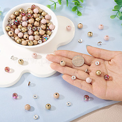 100Pcs 2 Colors Spray Painted Acrylic Beads&nbsp;ACRP-TA0001-04
