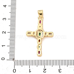 Brass Micro Pave Cubic Zirconia Pendants&nbsp;KK-P352-03B-G