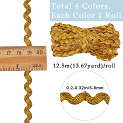50M 4 Colors Wave Bending Fringe Trim&nbsp;OCOR-GF0003-46