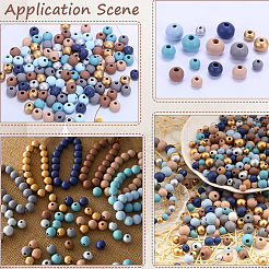 Baking Paint Wood Beads&nbsp;WOOD-SP0001-77A