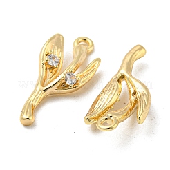 Brass Micro Pave Clear Cubic Zirconia Pendant&nbsp;KK-H460-22G