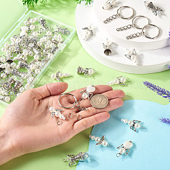60Pcs 6 Styles Alloy & Glass Pearl Beaded Pendants&nbsp;PALLOY-TAC0162
