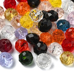 Faceted Rondelle Transparent Glass Beads&nbsp;GLAA-YW0004-13A