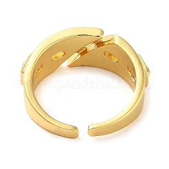 Brass Micro Pave Cubic Zirconia Cuff Rings&nbsp;RJEW-P102-08G