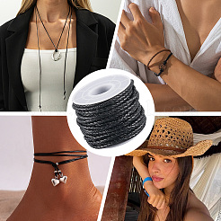 10M Round Braided Leather Cord&nbsp;WL-CL0001-41B