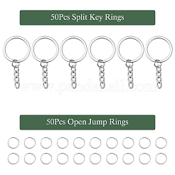50Pcs Iron Split Key Rings&nbsp;IFIN-YW0003-42