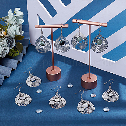 15 Pairs Teardrop with Hollow Flower 304 Stainless Steel Dangle Earrings Making Kits&nbsp;EJEW-UN00029
