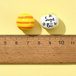 10Pcs 4 Styles Printed Natural Wood European Beads&nbsp;WOOD-FS0001-16