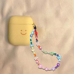 Rainbow Resin Beaded Mobile Phone Lanyard Wrist Strap&nbsp;HJEW-WH0068-11