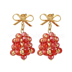 3 Pairs Christmas Bell Brass Dangle Stud Earrings&nbsp;EJEW-MZ00495