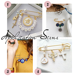 10Pcs Brass Brooch Findings&nbsp;KK-SC0003-43