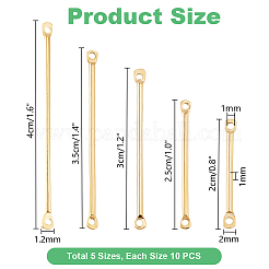 50Pcs 5 Sizes Brass Linking Bars&nbsp;KK-PH0010-51