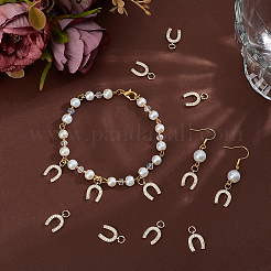 12Pcs Brass Micro Pave Cubic Zirconia Charms&nbsp;KK-BC0014-45A