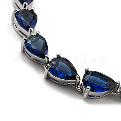 Teardrop Glass Link Chain Bracelets&nbsp;BJEW-H604-01P-02
