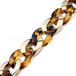 Handmade Transparent Acrylic & CCB Plastic Curb Chains&nbsp;X-AJEW-JB00740-01